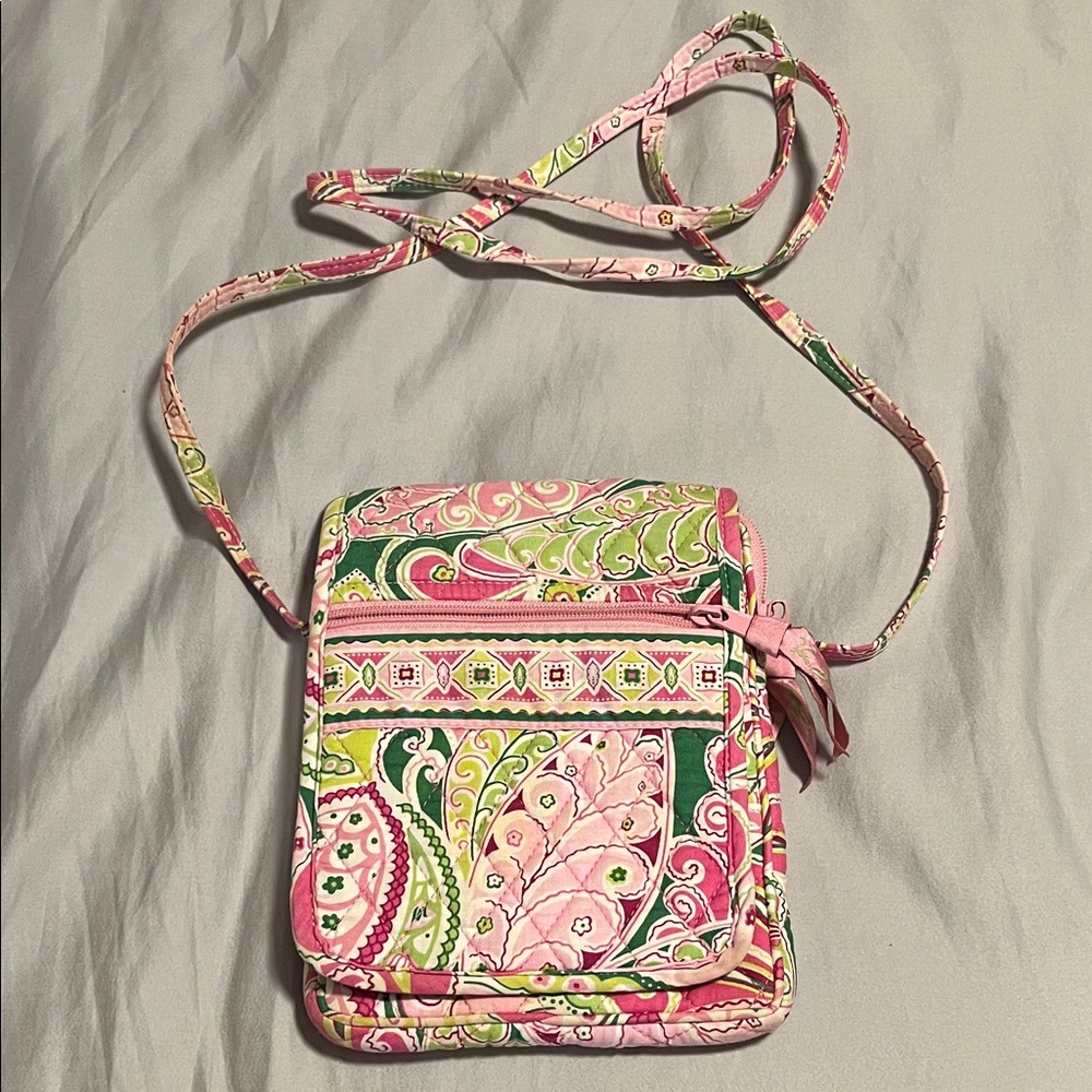 Vera Bradley Retired Pinwheel Pink Mini Hipster Crossbody Bag Purse